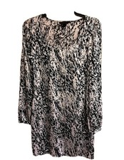 Express Dress, Women's Sz small silk, Long Sleeve, Animal Print Mini Shift Chic
