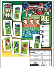 Pull Tab - Hard Card - Tickets Game - The Red Zone 1,006 ct