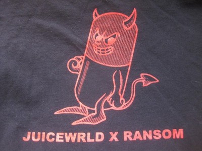 JUICEWRLD X RANSOM - black T-Shirt Medium M - rap hip-hop
