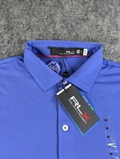 RLX Ralph Lauren Polo Shirt Mens M Blue Golf Performance Wicking Stretch NWT 95