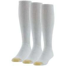 Mens Ultra Tec Performance Over-The-Calf Athletic Socks, Multipairs, White