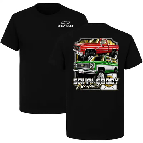 Squarebody Nation 2 Sided T-shirt, Classic Chevy Truck Graphic Tee, Vintage Chev
