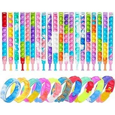 Multicolor Silicone Pop Fidget Bracelets Sensory Toys Party Favors X0039G3EQP