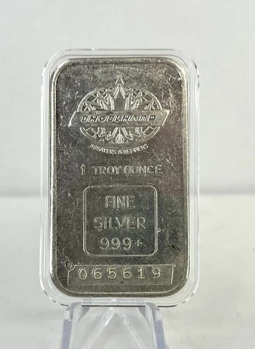 Vintage Engelhard Canada 1oz .999 Silver Bar Maple Leaf Design #065619