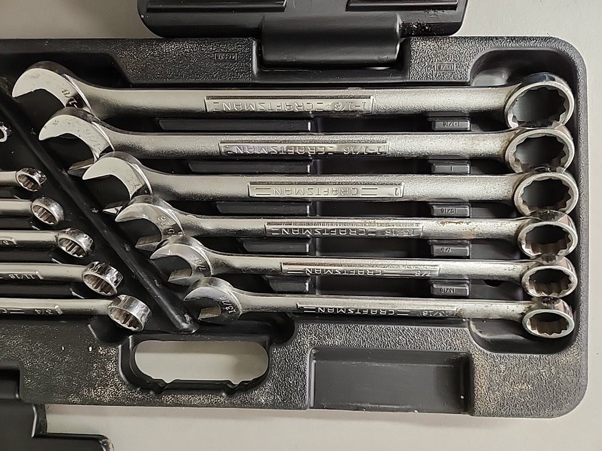 Craftsman 26pc SAE Inch Combination Wrench Set With Case 46935 USA