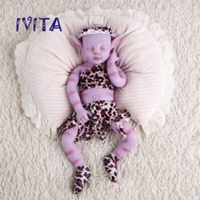 IVITA 17inch Handmade Floppy Pink Silicone Avatar Girl Vivid Silicone Doll Gifts