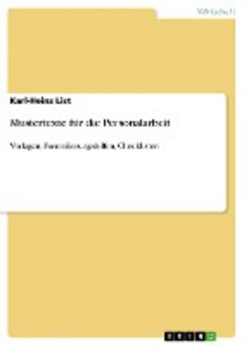 Thumbnail - Mustertexte Für Die Personalarbeit, Karl-heinz List