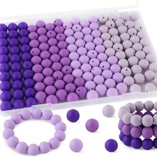 150Pcs Silicone Beads 15mm Mix Color, Bulk Silicone Beads for Keychain Making...