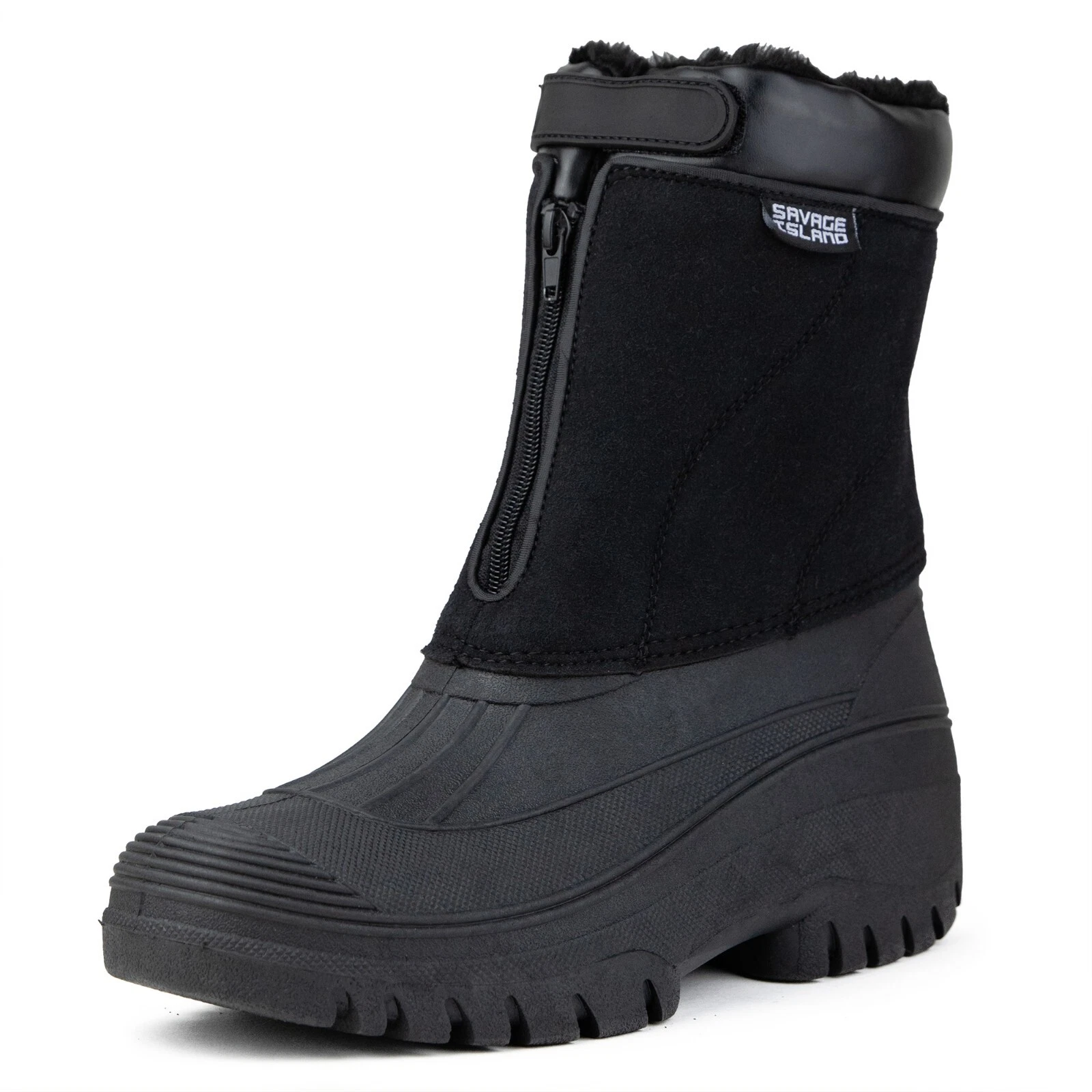 Savage Island Fleece Lined Waterproof Snow Boots Quick Zip Thermal Rain