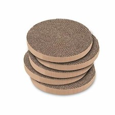 Catify Scratch and Spin Replacement Pads 5 Pack   Round Cardboard Scratcher