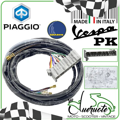 IMPIANTO ELETTRICO PER VESPA PK 50 S 1982-1984 FILI E CABLAGGIO COMPLETO PIAGGIO