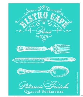 NEW  BISTRO CAFE  Chalk Couture Chalk Transfer Stencil Size B