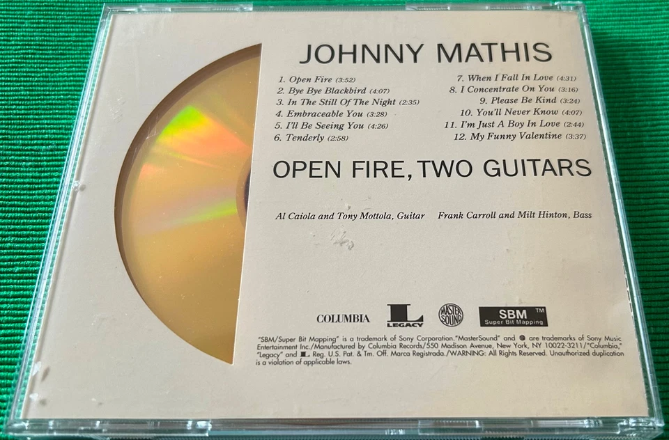 MASTERSOUND - Johnny Mathis - OPEN FIRE, TWO GUITARS - 24k Gold CD - NM! - Bild 4 von 4