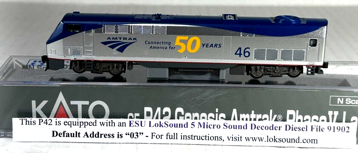 KATO N SCALE P42 LOCOMOTIVE PHASE V Late 50TH ANNIVERSARY AMTRAK