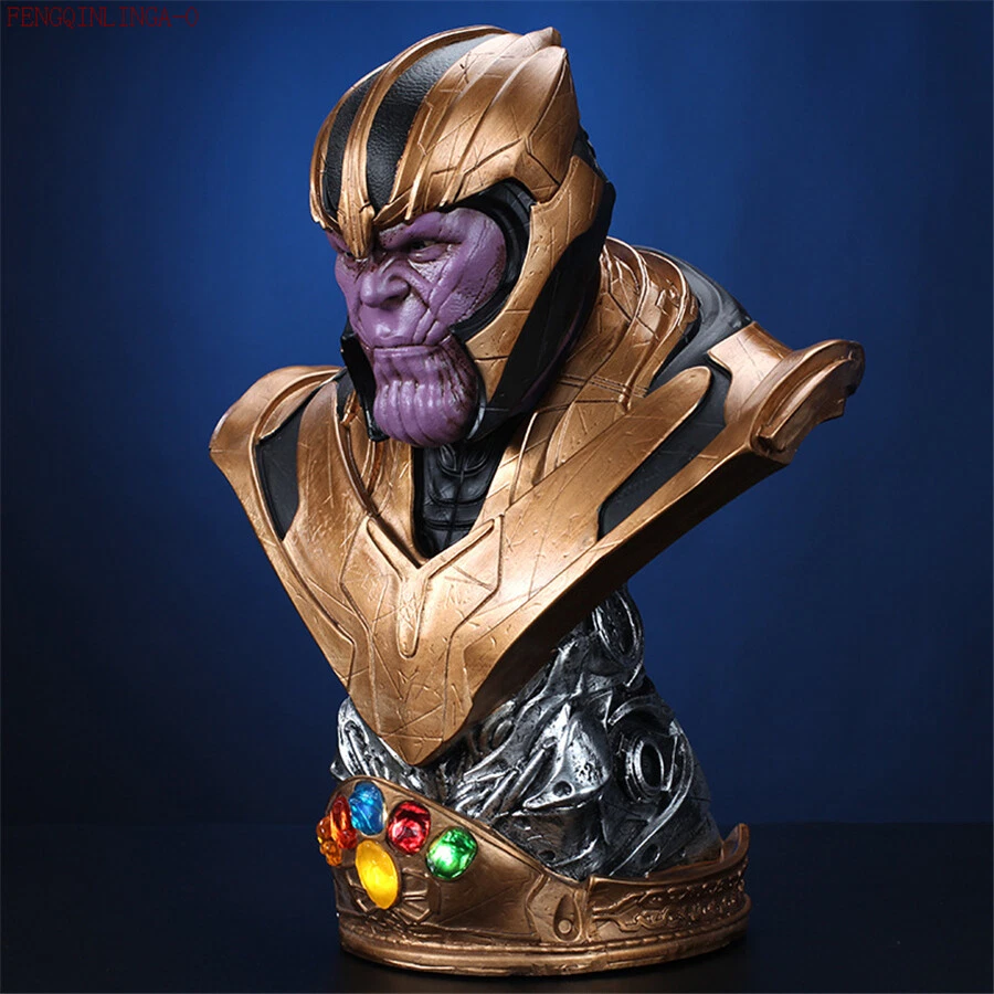1/2 Thanos Bust Figure 38cm Resin Model Statue With LED Stones New - Image 3 of 4