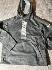 Nike Dri-Fit Hoodie Gray Hooded Pullover Sweatshirt Unisex Youth Size Medium-EUC