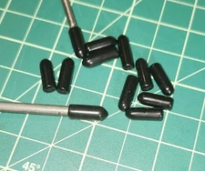 Tonka One Dozen Black Rubber Wire Caps.. Fits 1/8" - 5/32"  USA Toy Parts