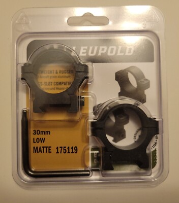 175119 LEUPOLD BACKCOUNTRY CROSS-SLOT 30MM MATTE LOW SCOPE RINGS - NEW