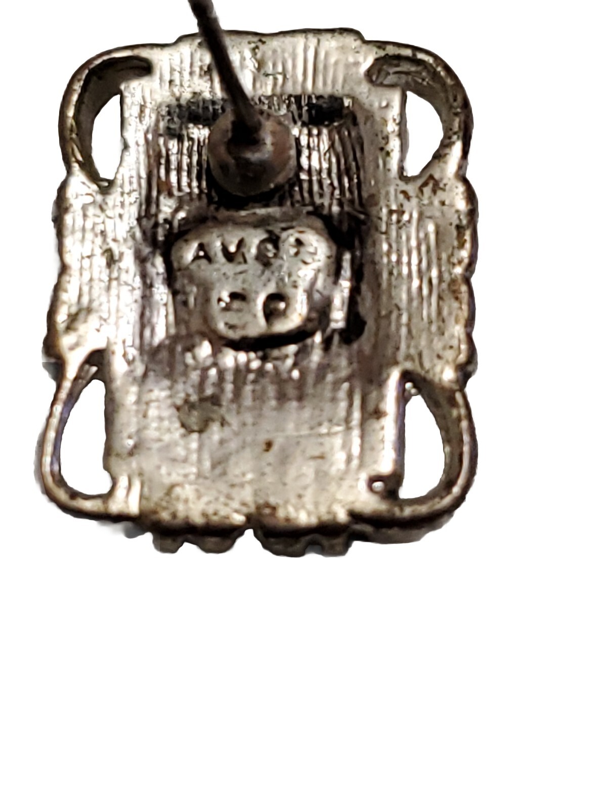 Vintage Silvertone Rectangular  Signed Avon Pierc… - image 2
