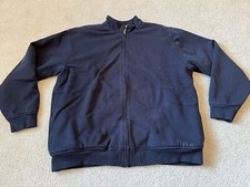 LL Bean Katahdin Iron Works Mens Full Zip Sherpa Lined Sweatshirt Navy LargeTall