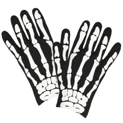 Skelett Kostüm Accessoire Set - Strumpfhose & Handschuhe Halloween