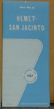 1986 AAA Street Map of the Hemet-San Jacinto California