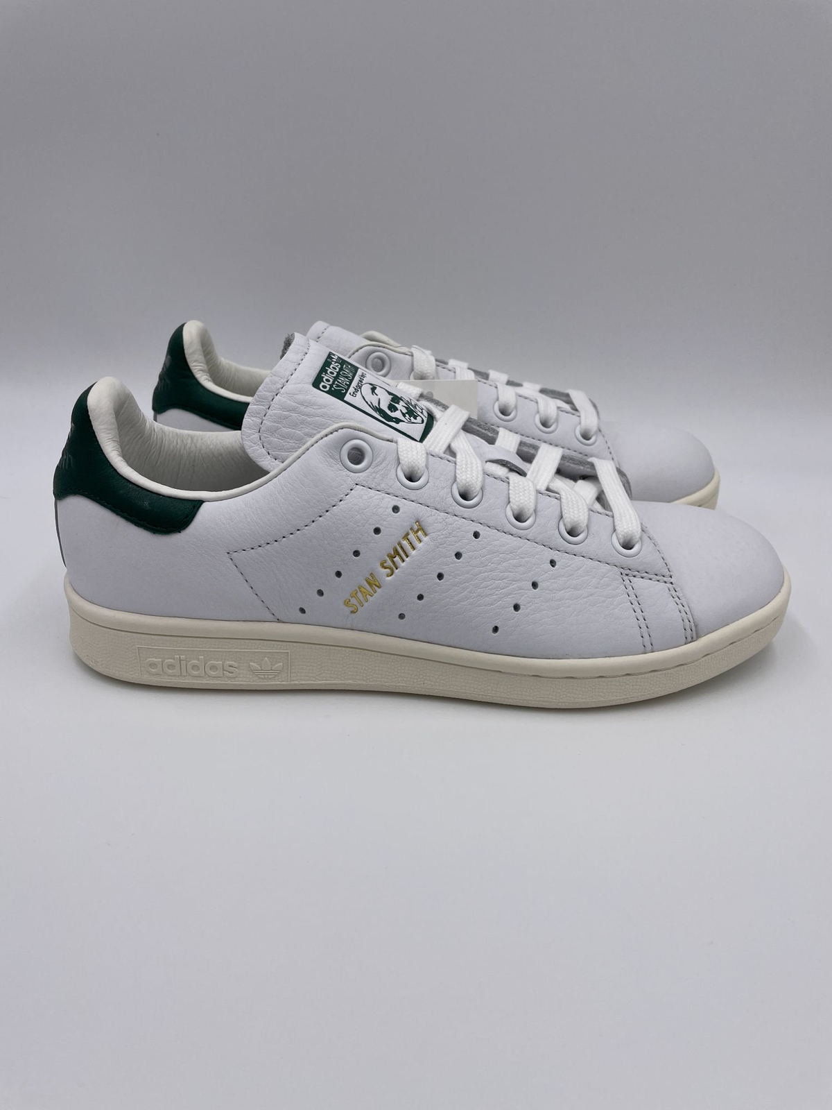 Adidas Stan Smith Cloud White Collegiate Green Leather Sneakers Womens CQ2871