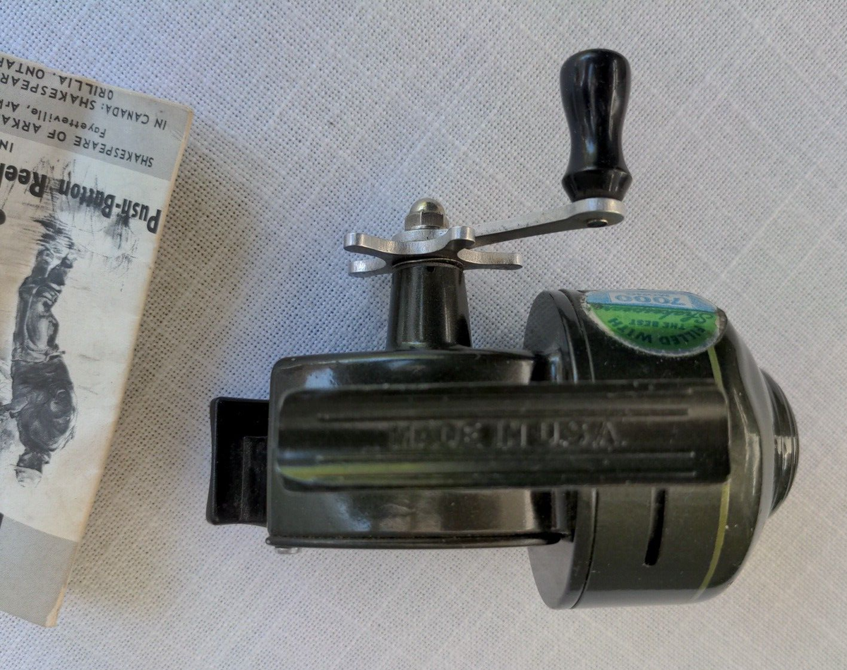 Vtg Shakespeare WONDEREEL 7500 Spin Cast Reel Model DJ USA RH w
