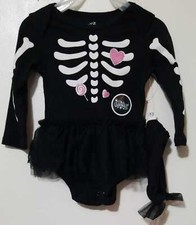 Way To Celebrate Halloween Bg Skeleton Bds Tutu Size 6-9 M Black LOC TUB-133