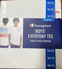 Champion Boy's Size 10/12 Soft Short Sleeve Everyday Chest Graphic Logo Tee