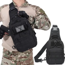 Tactical Sling Shoulder Bag Compact Chest Concealed Carry Gun Bag for Outdoor