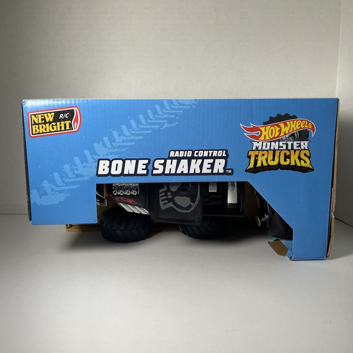 New Bright RC Bone Shaker Hot Wheels Monster Truck Scale 1:24, New, Damaged  Box