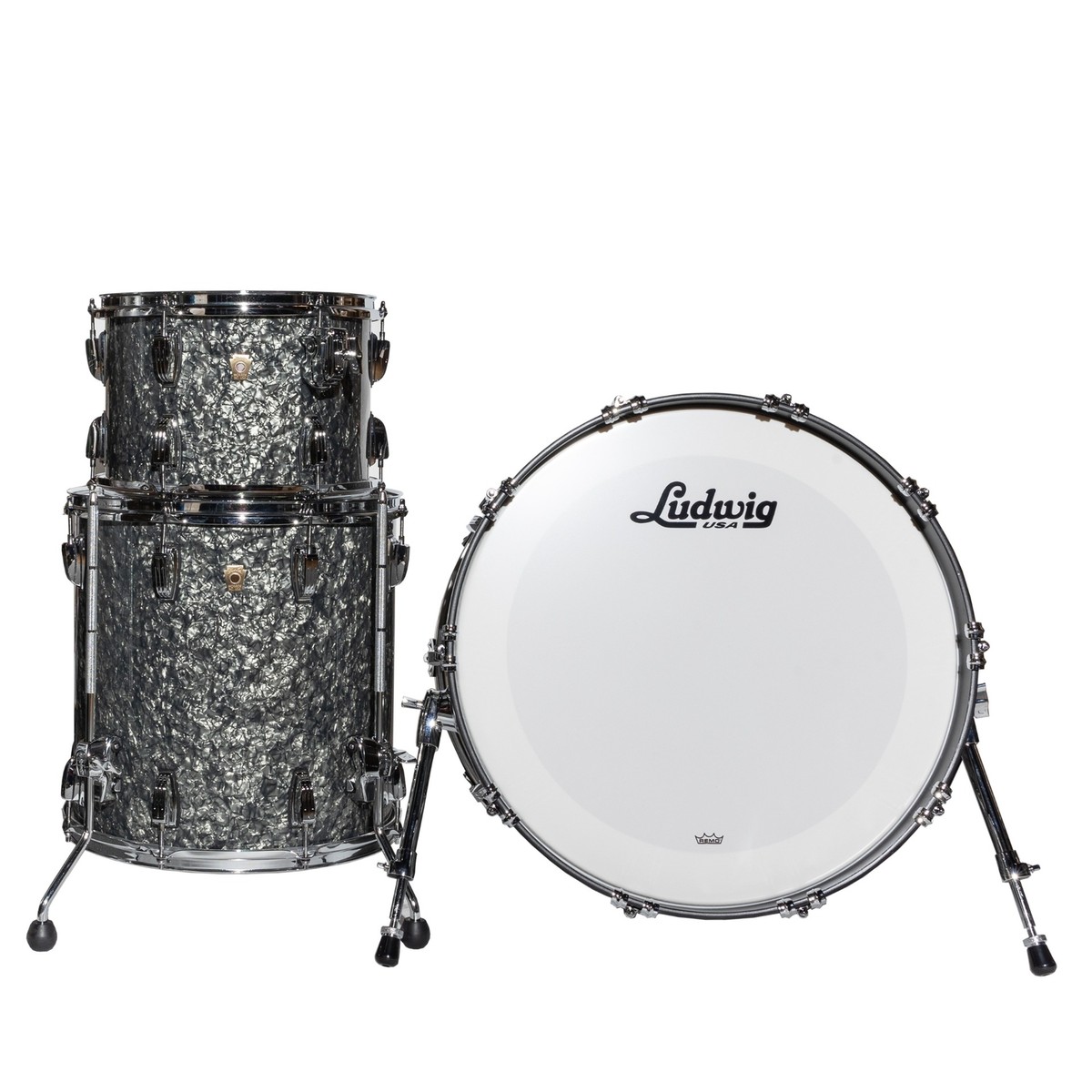 Ludwig Classic Maple 3-Piece Fab Drum Kit - Black Pearl - AIMM 