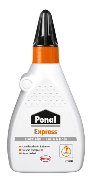 Ponal Express Holzleim Transparent Schnell Trocknend Wasserfest Flasche 60G-image