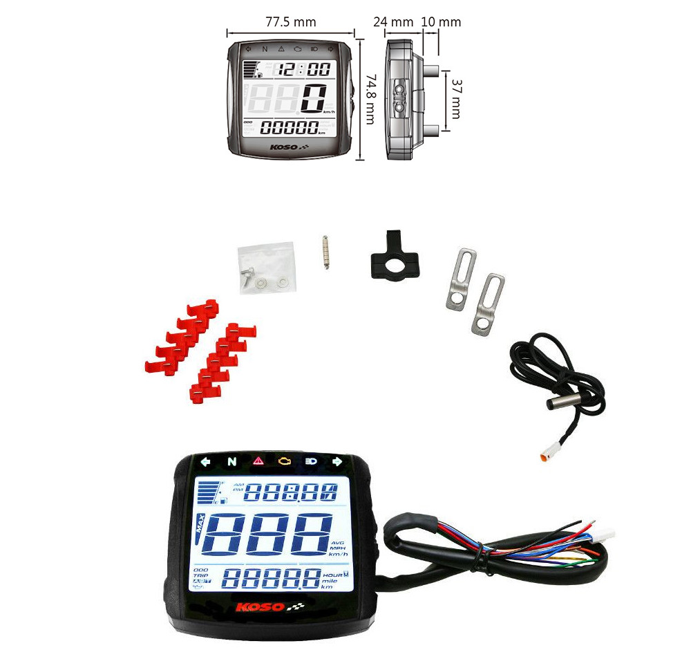 Compteur digital universel pour remplacer tableau de bord moto