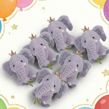 6 Pack 9.8Inch Grey Elephant Stuffed Animal Pillows Party Supplies - Soft Plu...