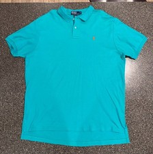 Polo Ralph Lauren Turquoise Polo Shirt Mens XL Short Sleeve Pony Logo