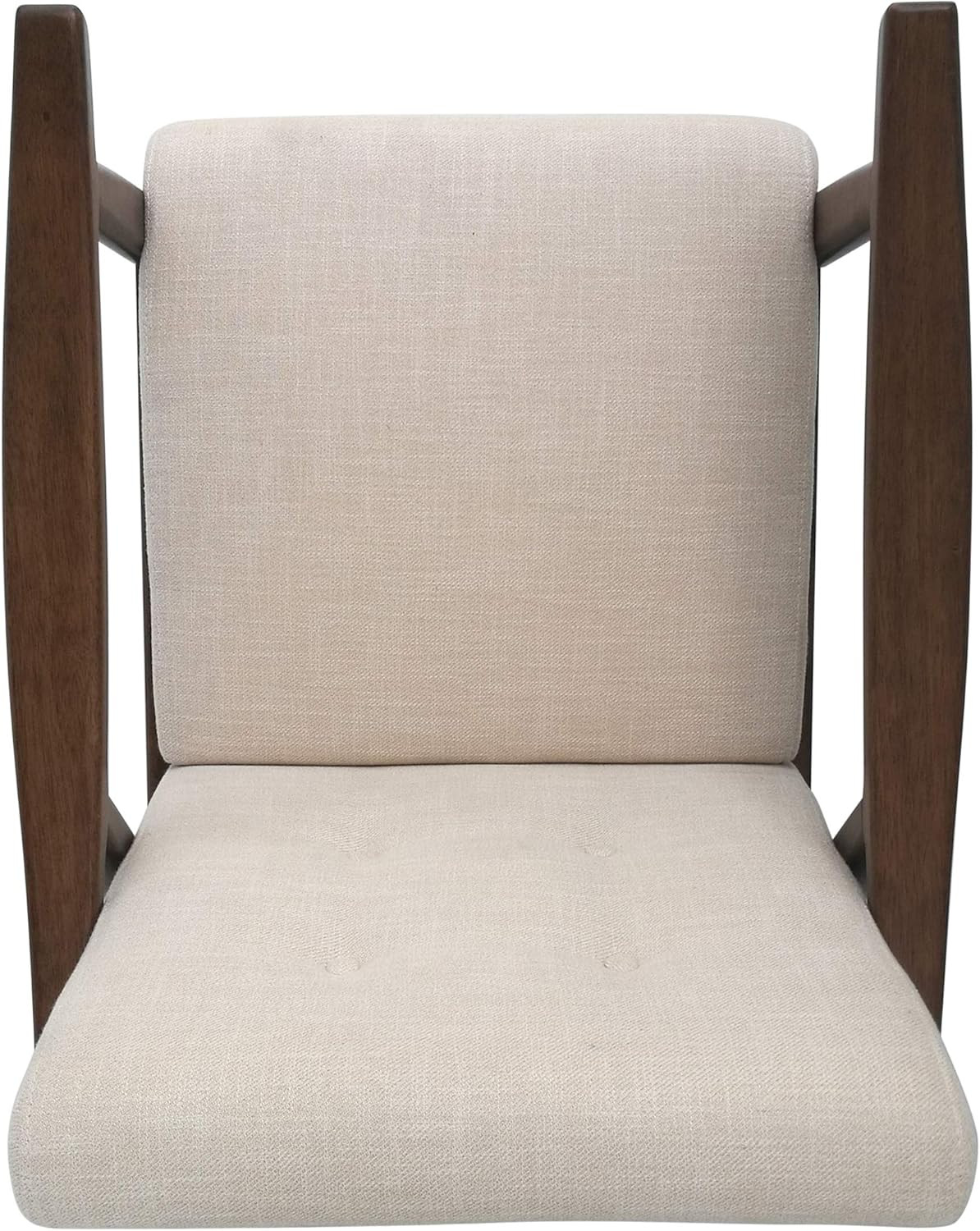 Beige & Brown Mid-Century Modern Accent Chairs - Set of 2