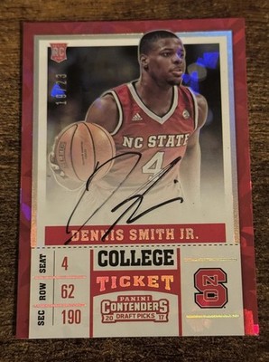 2017-18 Contenders Draft Cracked Ice RPS Variation A Dennis Smith Jr /23 RC Auto