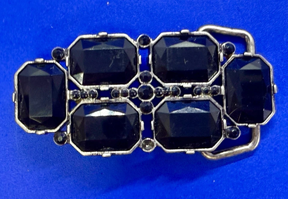 Black Rhinestone Cluster Vintage Women's Girls Belt Buckle for 1.25" Wide Belt - Image 2 of 4