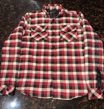 Vintage 4 Star Fourstar Lined Black Plaid Flannel Button Up Shirt Jacket Sz S