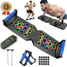 Push up Board, Training Set,28 Holes Home Push-up Training Board, Pull Bar