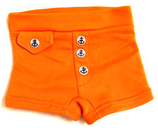 Vtg Baby Shorts/Swim Trunks 12/24 Mo Nylon Kmart Taiwan Orange 70s Retro Groovy