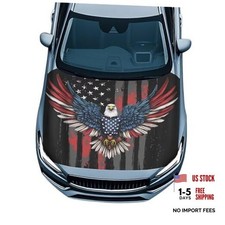 Universal Car Hood Protective Cover American Flag Eagle Print Auto