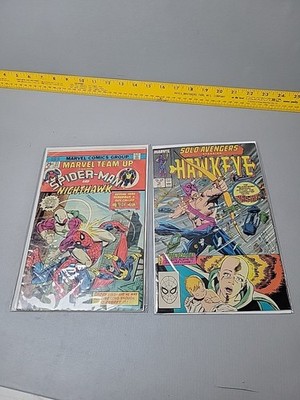 Lot of 2  Marvel Comics 1989 Hawkeye & Spider Man and Nighthawk