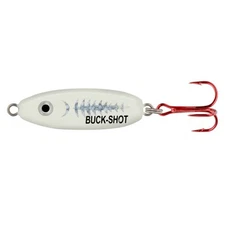 Northland Tackle Buck Shot Rattle Spoon 4 - Super Glow Exo White - 1/4 oz