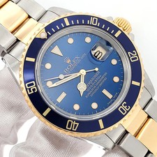 1990 Rolex Submariner Date 40mm Blue Dial/Bezel Yellow Gold/Steel Watch Papers 2