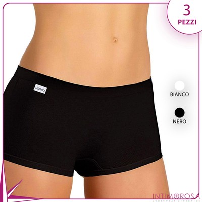 Jadea Women's 506 Low Waist Stretch Cotton Boxer Briefs 3pcs