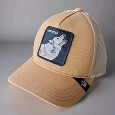 Goorin Bros Lone Wolf Trucker Adult Hat Mauve The Farm SnapBack Cap Mesh Back 