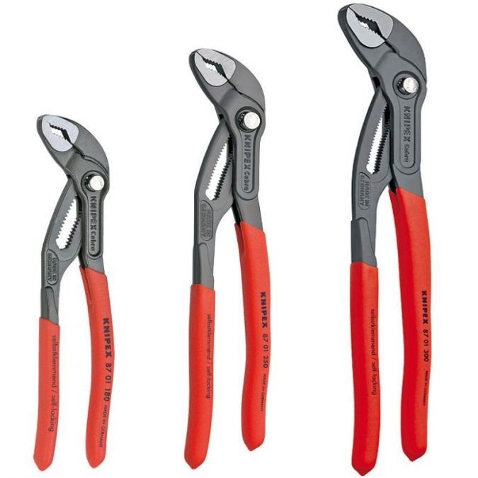 Knipex 3 Piece Cobra Pliers Set Includes 7", 10" and 12" 23250 Knipex 3 Piece Piece Piece Cobra Pliers Set Includes 7